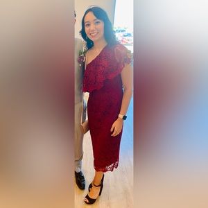 Lace one shoulder dress